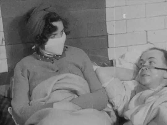 Screenshot from propaganda film. (why londoners in the blitz accepted face masks to prevent infection unlike today s objectors)